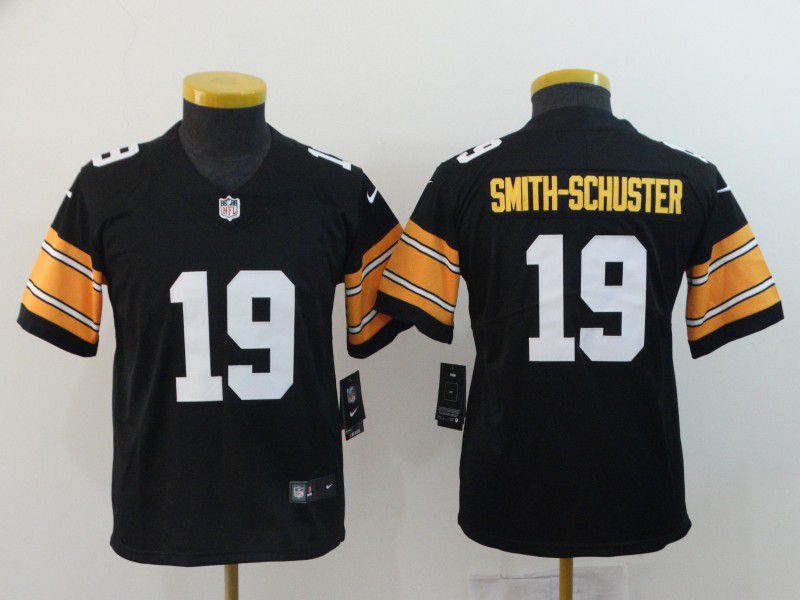 Youth Pittsburgh Steelers 19 Smith-Schuster Black Nike Vapor Untouchable Limited Playe NFL Jerseys
